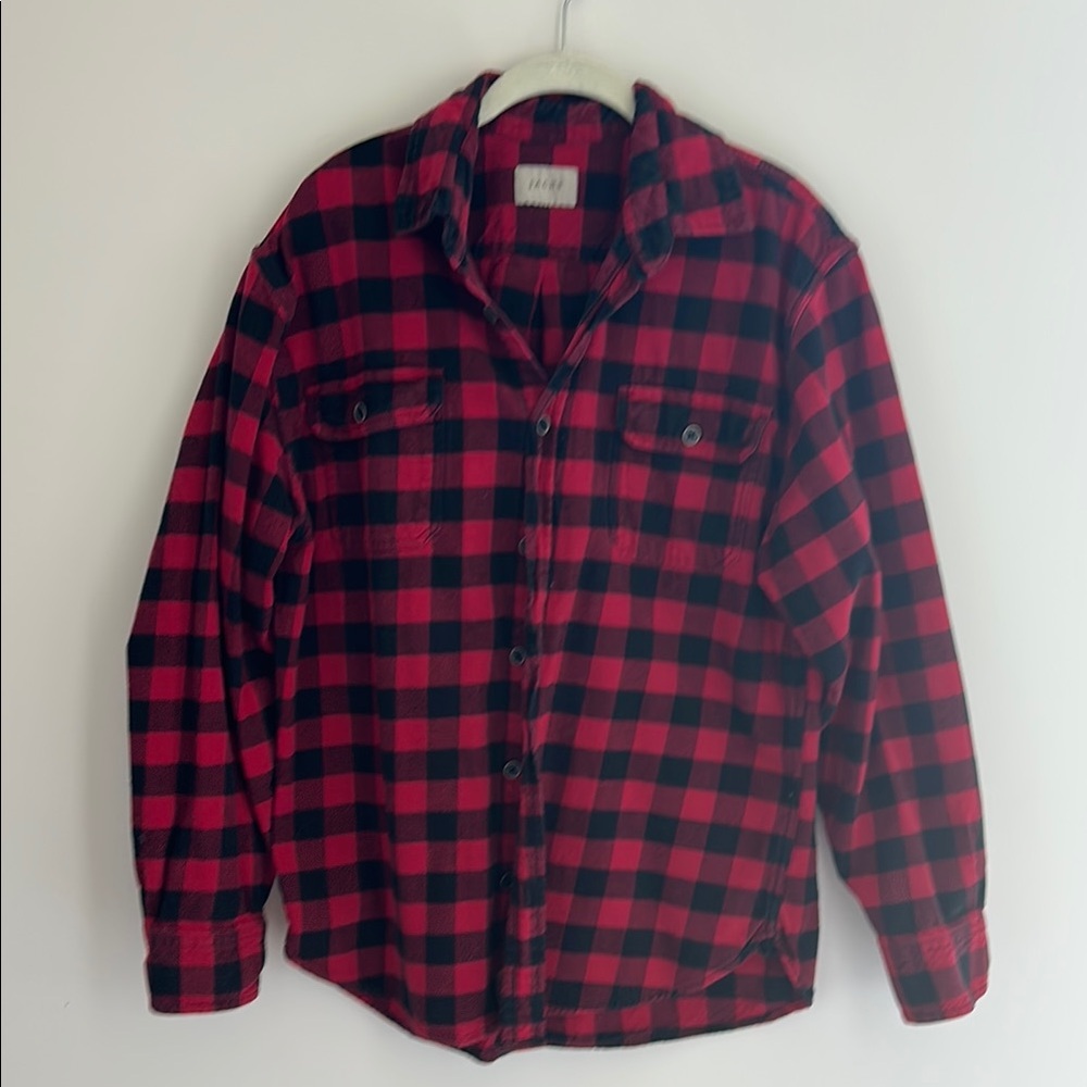 Jachs Red and Black Plaid Casual Button Down Shirt
